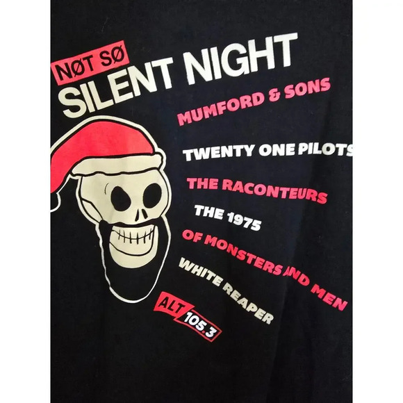 Next Level Apparel adult Unisex black graphic design NOT SO SILENT NIGHT tshirt - Picture 4 of 7